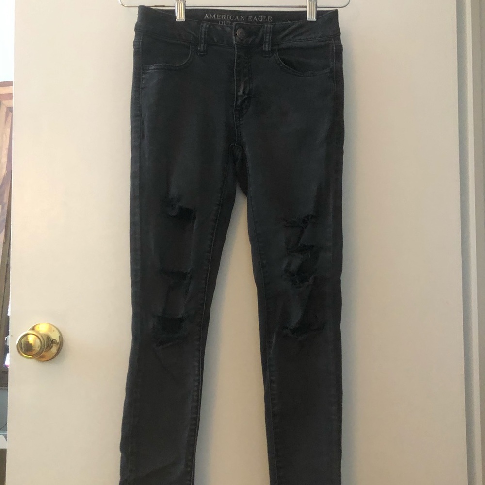 Ripped Dark Grey Jeans